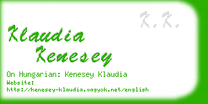 klaudia kenesey business card